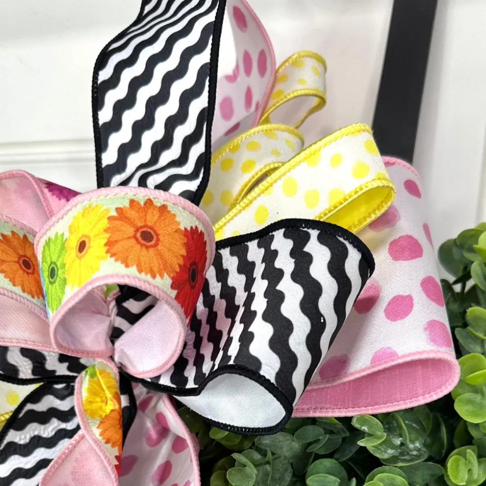 Black and White Illusion Ribbon, 2.5" X 10YD