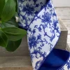 Blue Chinoiserie Ribbon, 4" X 10YD