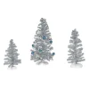 Blue Christmas Tinsel Trees, Set of 3