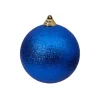 Blue Glitter Ball Ornament, 4"