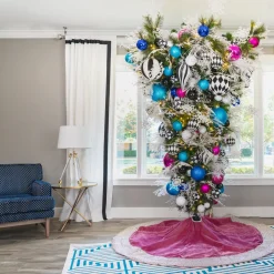 Blue Glitter Ball Ornament, 6