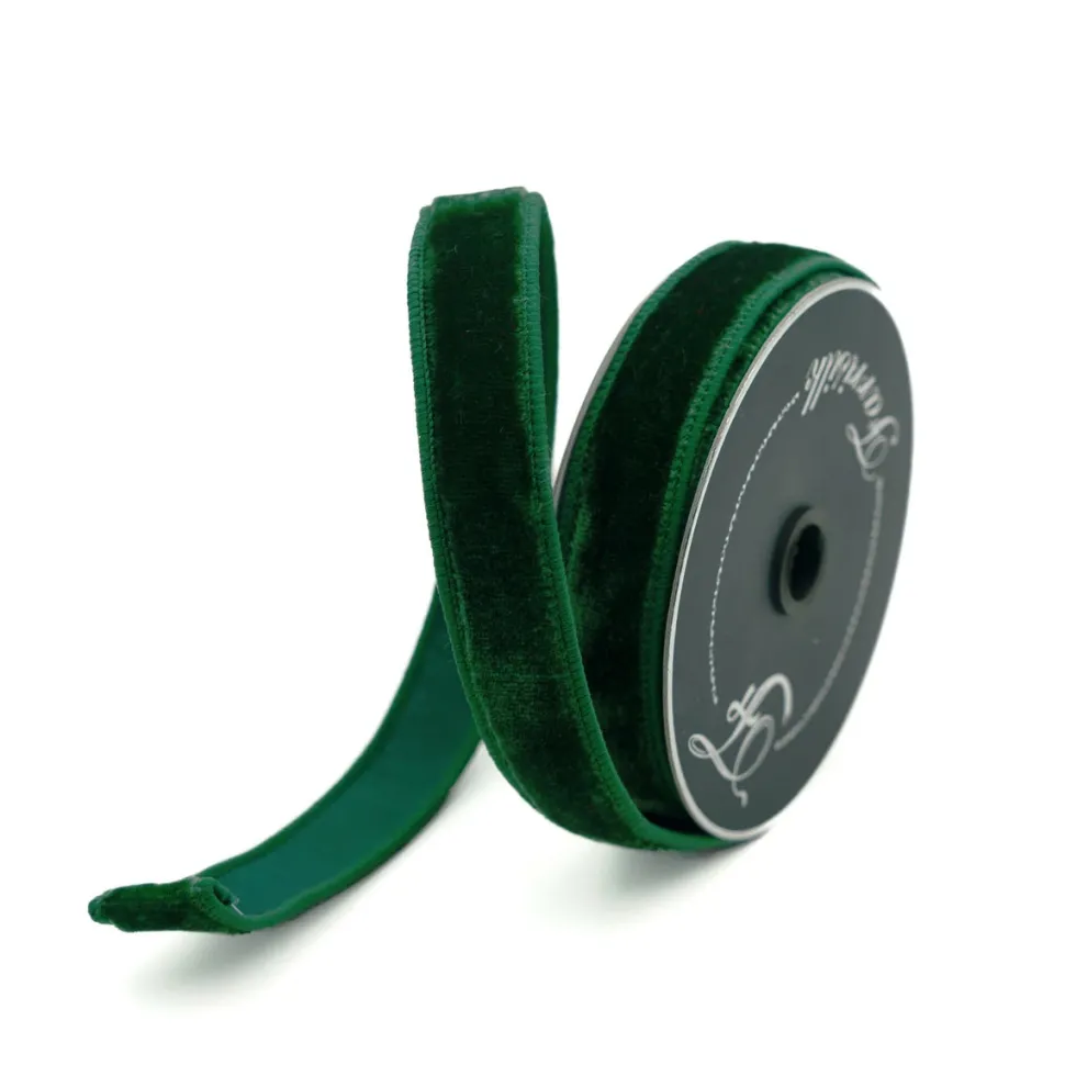 Dark Pine Velvet Ribbon, 1" X 10YD