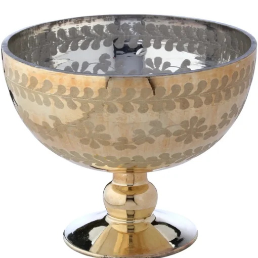 Etched Pedestal Bowl