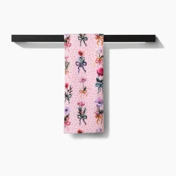 Floral Bows and Dots Tea Towel