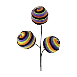 Halloween Chenille Stripe Ball Pick
