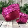 Hot Pink Metallic Sequin Ribbon, 2.5" X 10YD