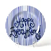 Indigo Skinny Stripe Big Round Platter by Happy Everything!
