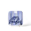 Indigo Skinny Stripe Mini Square Entertaining Platter by Happy Everything!