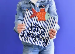 Indigo Skinny Stripe Mini Square Entertaining Platter by Happy Everything!