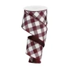 Maroon & White Check Ribbon, 2.5" X 10YD