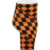 Orange Glitter Harlequin Check Ribbon, 4" X 10YD