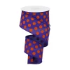 Orange Polka Dot on Purple Ribbon, 2.5" X 10YD