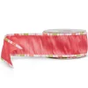 Pink with Striped Edge Wired Ribbon, 2.5" X 10YD