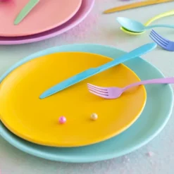 Rainbow Dessert Plate by Glitterville