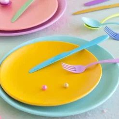 Rainbow Dinner Plate by Glitterville