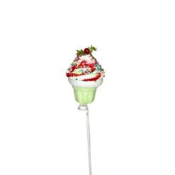 Red and Green Chenille Cupcake Pick