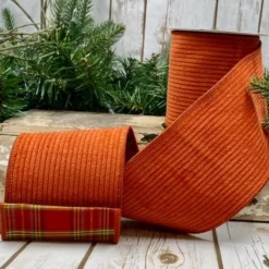Rust Corduroy Ribbon, 4" X 5YD
