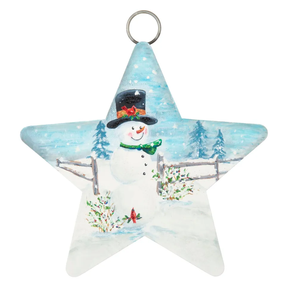 Snowman & Fence Star Charm