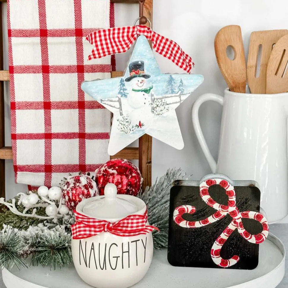 Snowman & Fence Star Charm