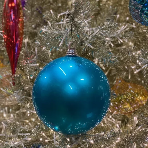 Turquoise Candy Apple Ball Ornament, 4"