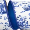 White and Blue Asian Vista Chinoiserie Ribbon, 4" X 5YD