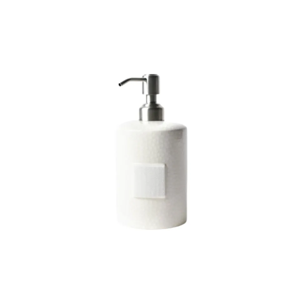 White Small Dot Cylinder Soap Pump by Happy Everything!