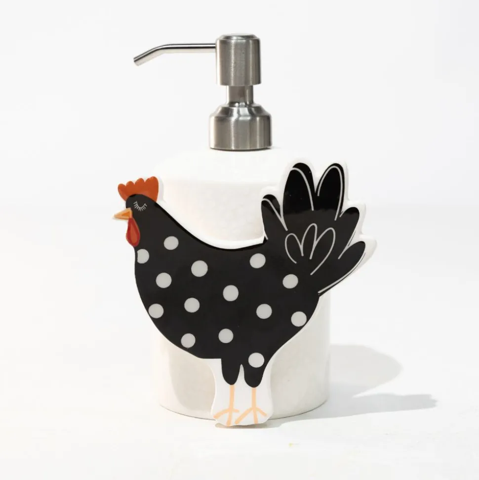 White Small Dot Cylinder Soap Pump by Happy Everything!